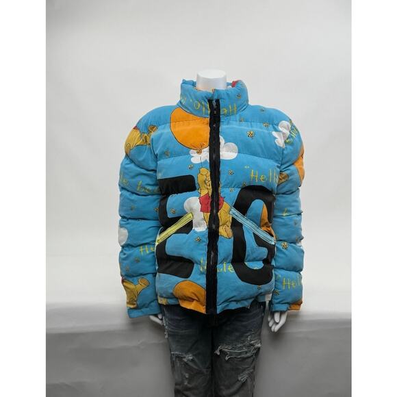 Unisex Adults Die.Go Studios Blue "Winnie The Pooh" Puffer Jacket One Size - Picture 9 of 15